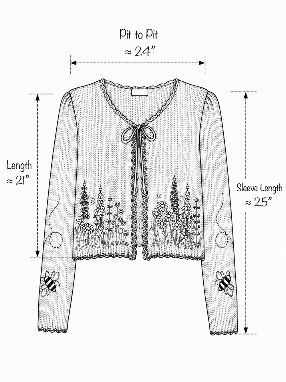 CIDER Cottagecore Floral Embroidered Tie-Front Cardigan Plus Size 2X Soft Girl - Picture 3 of 11